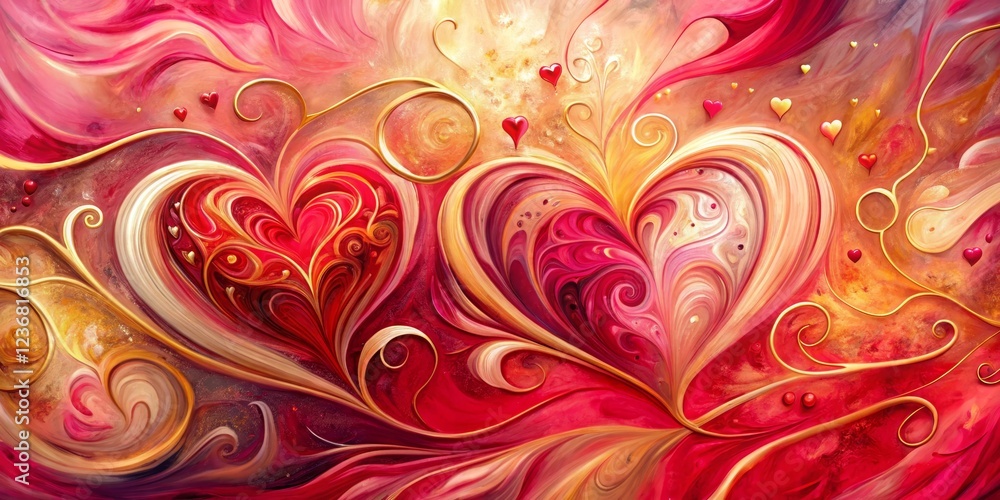 Colorful Abstract Hearts Design with Swirls and Soft Textures Colorful Abstract Hearts Design with Swirls and Soft Textures