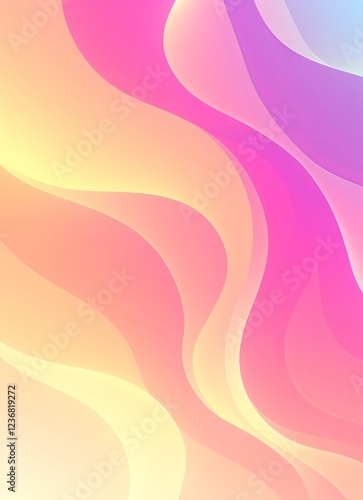 gradient background featuring wavy patterns in shades of pink, orange, and purple