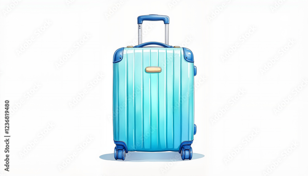 Colorful suitcase illustration on white background, travel concept Colorful suitcase illustration on white background, travel concept