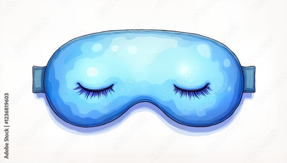 Fototapeta premium Colorful eye mask illustration on white background, relaxation concept