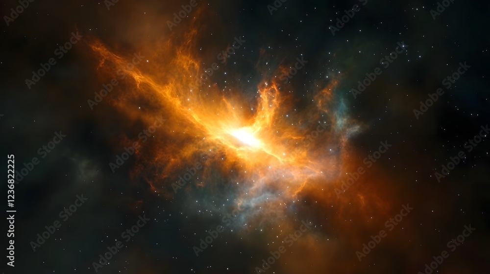Fototapeta premium Captivating Cosmic Explosion A Mesmerizing Celestial Masterpiece Showcasing the Unbridled Energy and Dynamic Beauty of the Universe