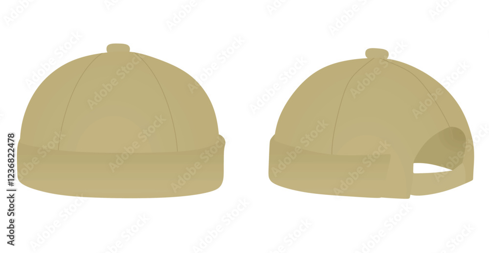 Fototapeta premium Brown brim cap. vector illustration