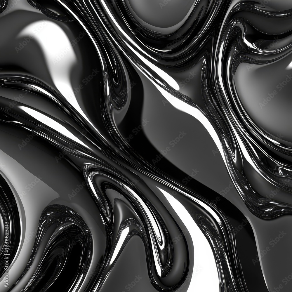 Obraz premium Liquid Metal Swirls, Abstract Background Texture