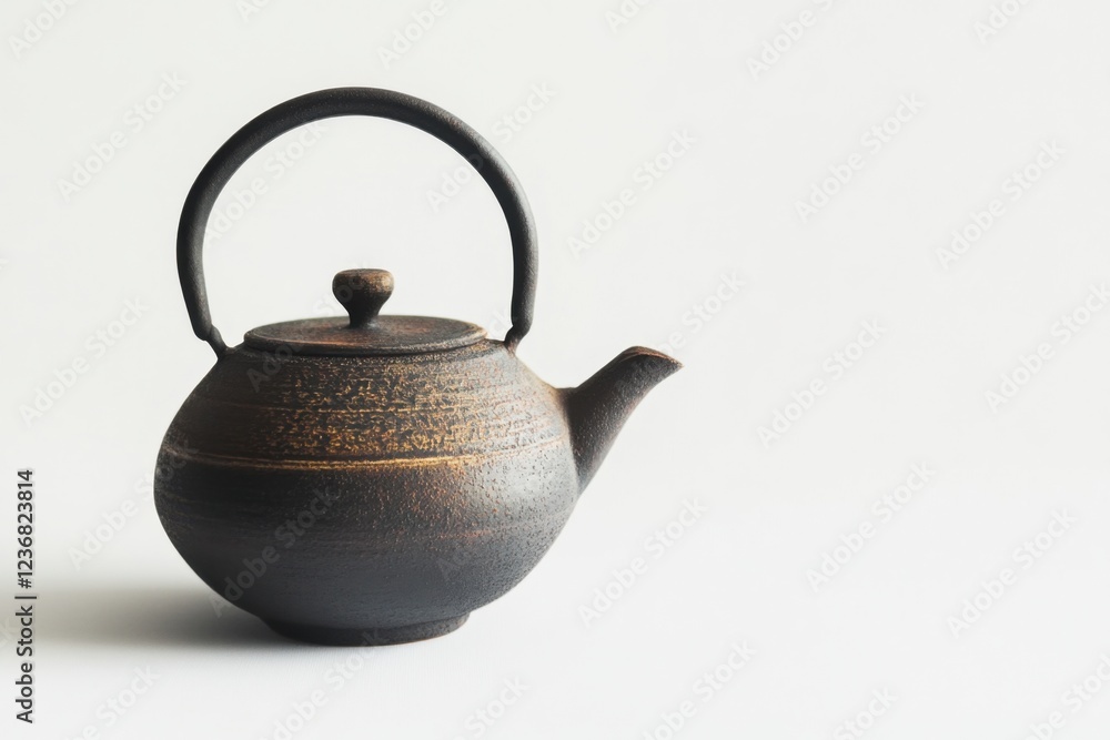 Professional stock mockup of a beautifully crafted teapot set against a clean white background showcasing intricate details and realistic lighting Professional stock mockup of a beautifully crafted teapot set against a clean white background showcasing intricate details and realistic lighting