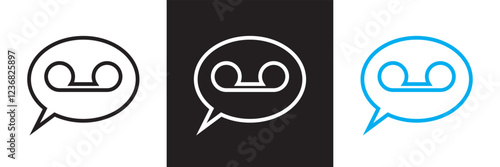 Voicemail icon.  isolated on white and black background. vector illustration. EPS 10
