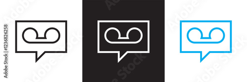 Voicemail icon.  isolated on white and black background. vector illustration. EPS 10