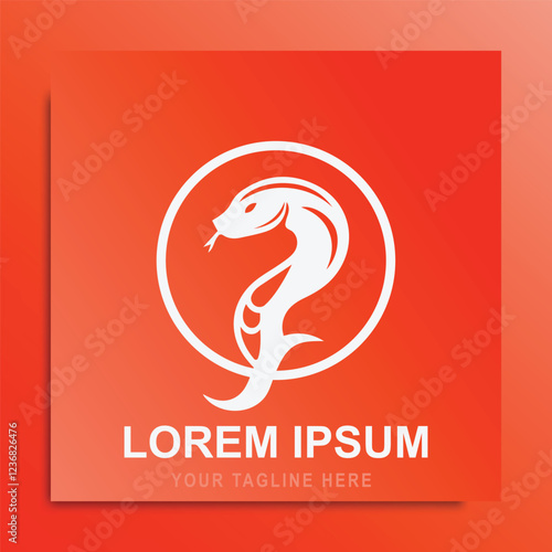 Elegant snake head logo