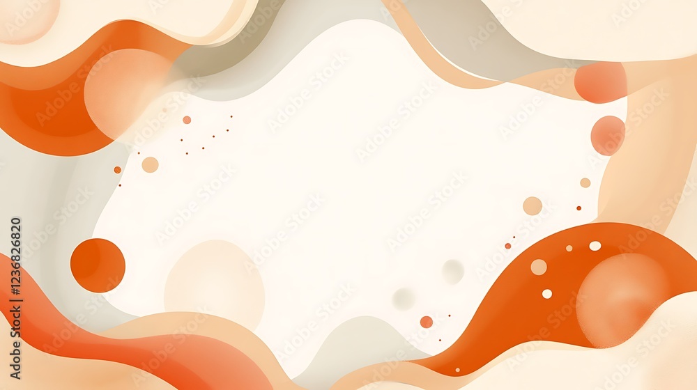 Fototapeta premium Abstract Orange and Beige Wave Design with Circles