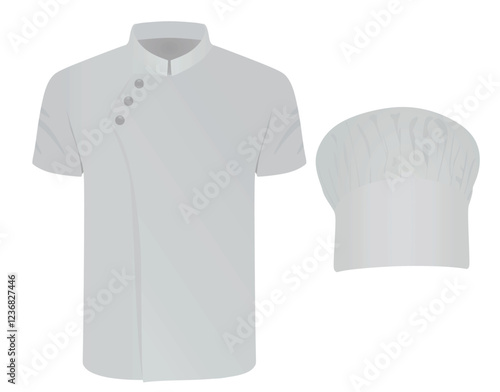 Grey chef uniform. vector illustration