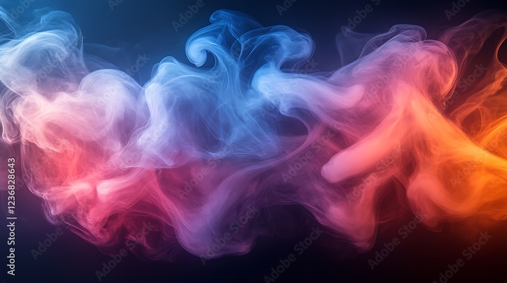 Abstract Colorful Smoke Swirls Flowing Dynamically Abstract Colorful Smoke Swirls Flowing Dynamically