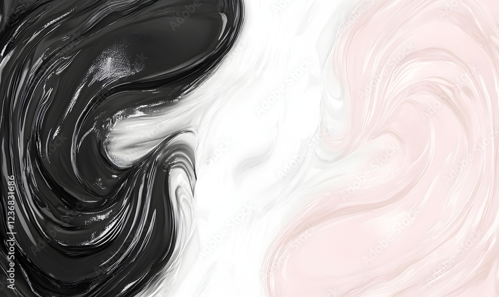 Black and pink cream swirls, cosmetic texture background Black and pink cream swirls, cosmetic texture background