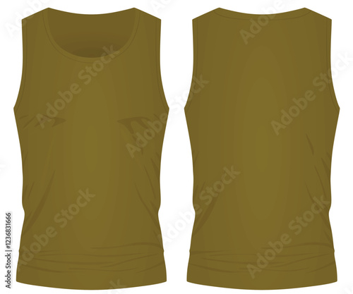 Brown sleeveless t shirt. vector illustration