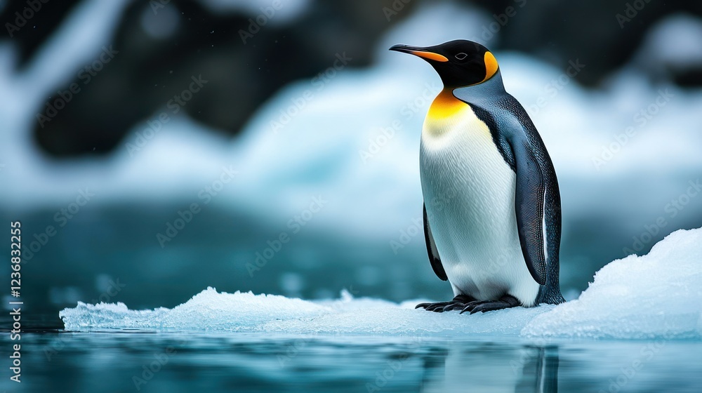 Fototapeta premium King Penguin on Antarctic Ice Floe