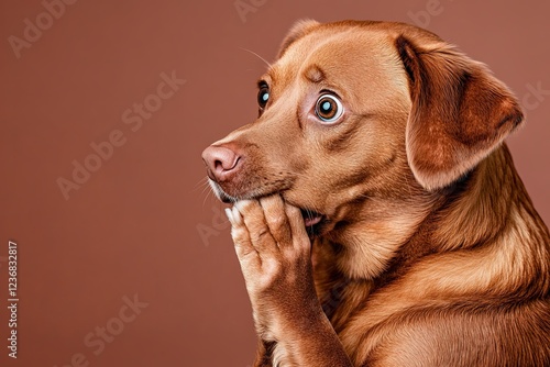 Wallpaper Mural the dog is gazing. on a plain colored background. studio shot. very open mouth. close up. real photo. Torontodigital.ca