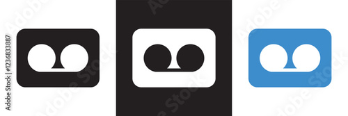 Voicemail icon.  isolated on white and black background. vector illustration. EPS 10