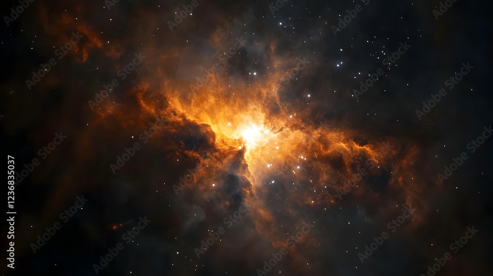 Fototapeta premium Mesmerizing cosmic explosion in the depths of the galactic universe showcasing the raw power and grandeur of the cosmic forces at play