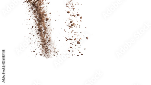 falling soil earth isolated on white or transparent png