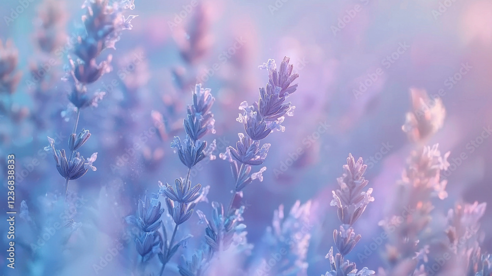 Obraz premium Lavender field in dreamy soft focus with delicate floral tones