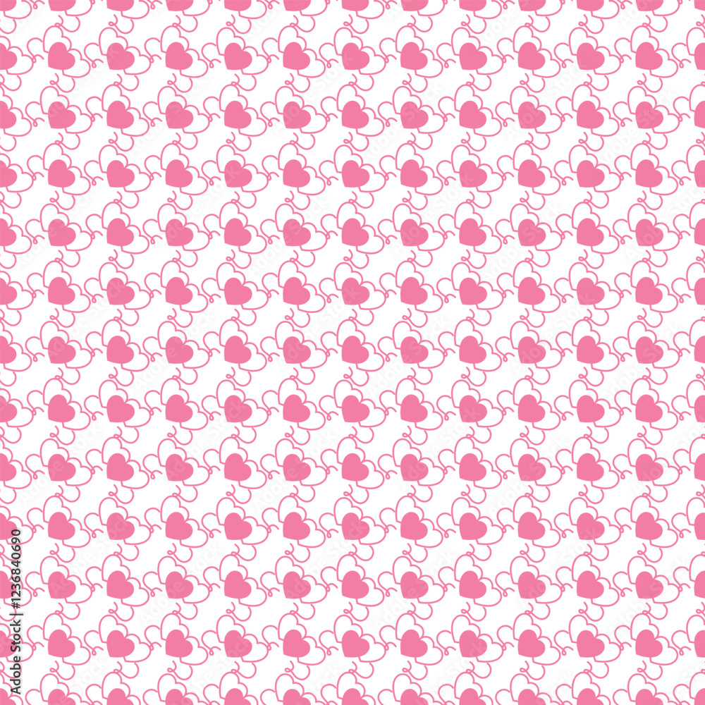 Seamless Pattern of Pink Hearts on Light Background for Romantic Designs Seamless Pattern of Pink Hearts on Light Background for Romantic Designs