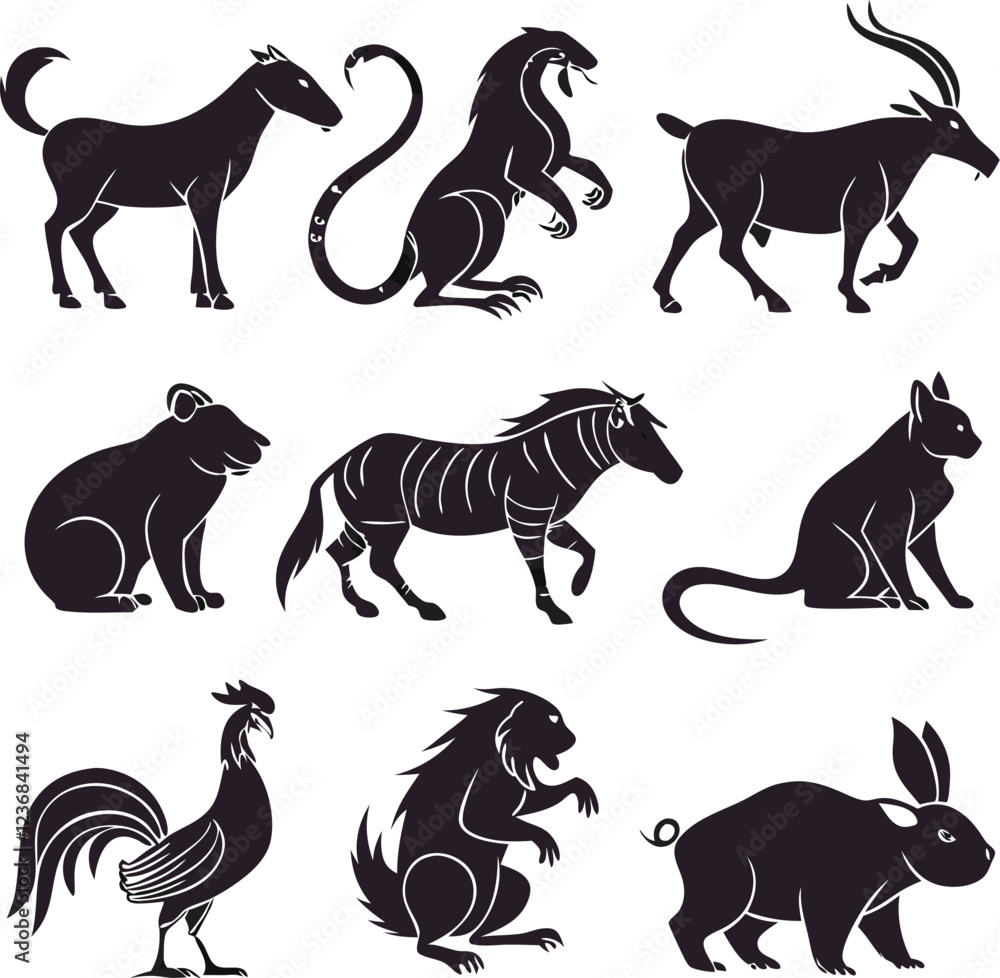 Naklejka premium set of animals