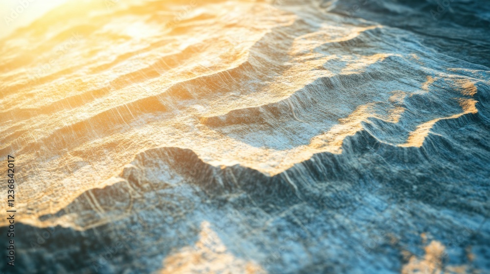 Fototapeta premium textured rock surface golden hour light