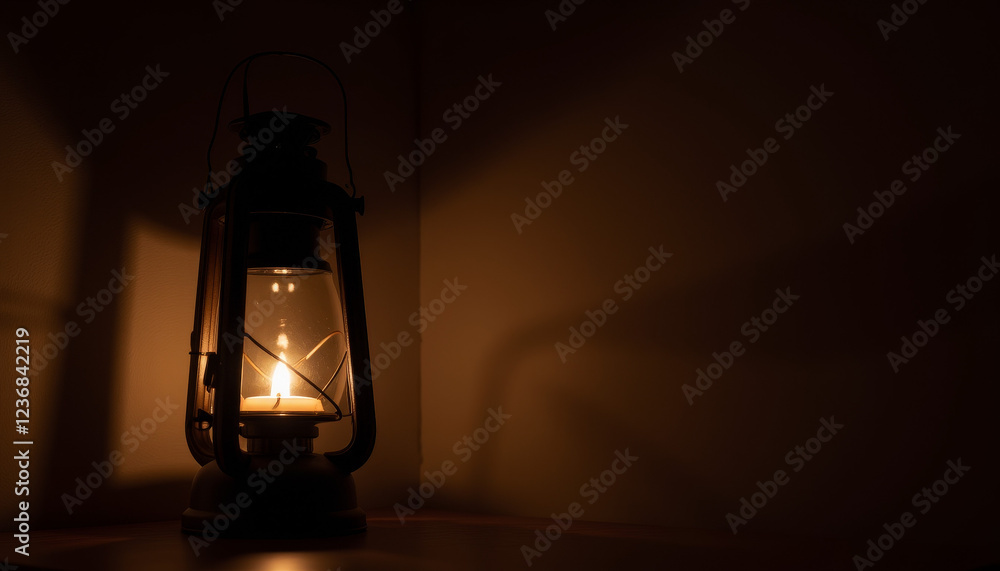 Unlit traditional lantern casting soft light, quiet contemplation Unlit traditional lantern casting soft light, quiet contemplation