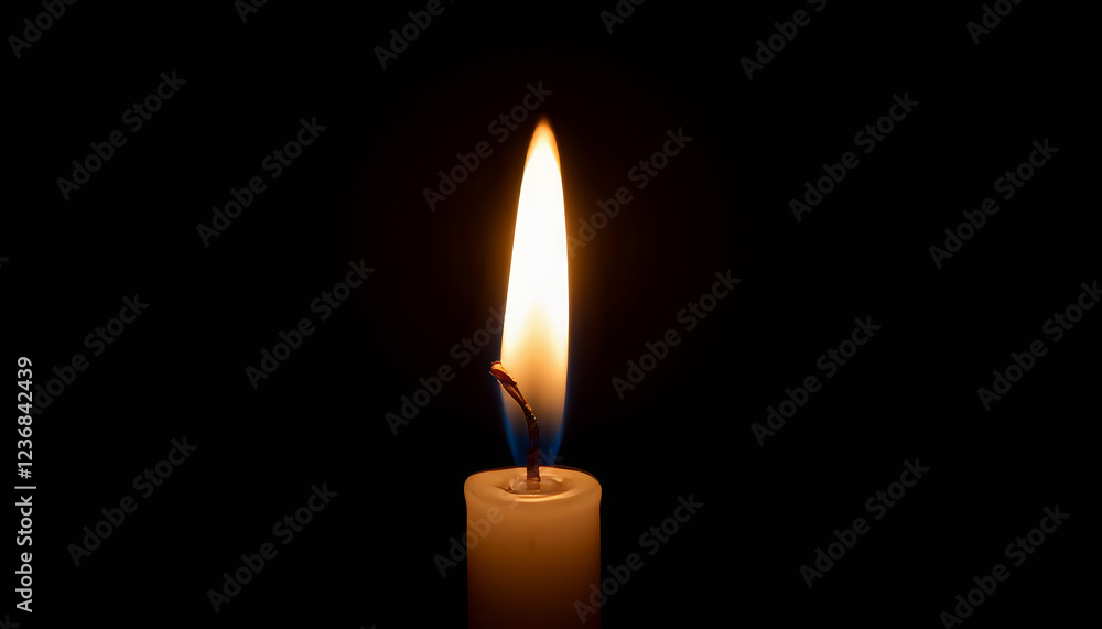 Extinguished candle wick representing finality in dark setting, closure Extinguished candle wick representing finality in dark setting, closure