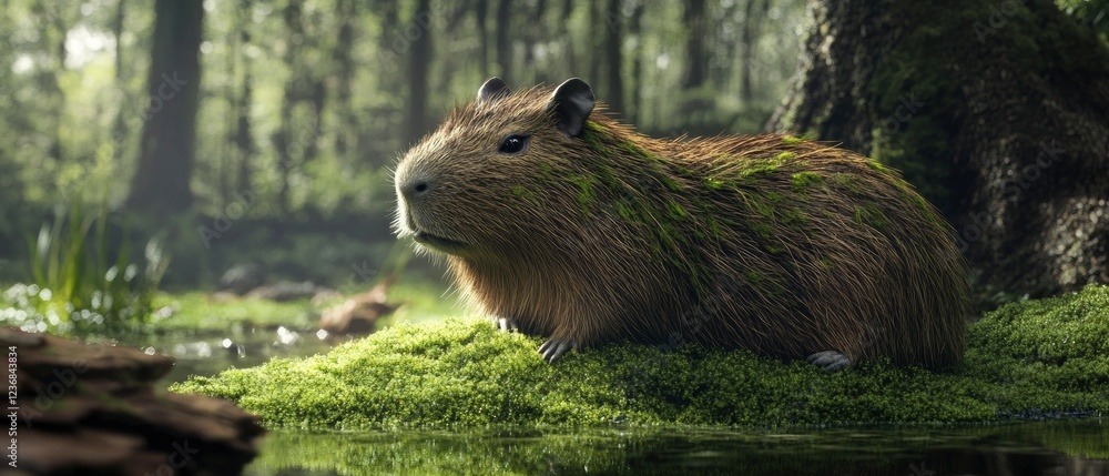 Capybara covered in soft moss, blending into a green forest floor,Super Detailed ,16 K ,Masterpiece --ar 7:3 --style raw --v 6.1 Job ID: 6f1a8339-70ee-4e45-ab42-871e2a66cea4 Capybara covered in soft moss, blending into a green forest floor,Super Detailed ,16 K ,Masterpiece --ar 7:3 --style raw --v 6.1 Job ID: 6f1a8339-70ee-4e45-ab42-871e2a66cea4