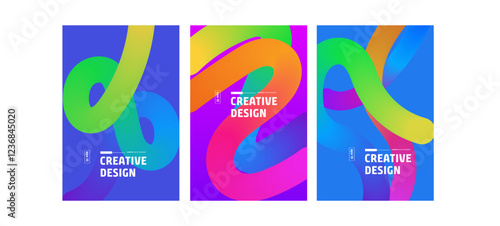 Vibrant Abstract Swirls Colorful Creative Design Posters