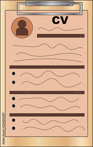 the illustration of a document that contains a curriculum vitae.