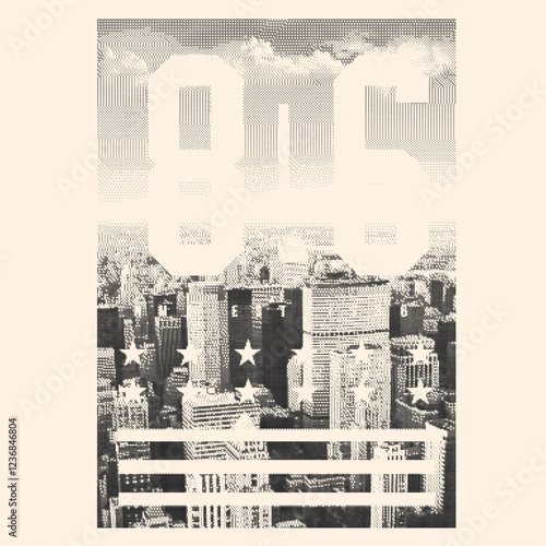 City print Design. vintage retro graphics. new yourk city. amirican city view. t shirt design. sweatshirt print design. graphics design for city art.