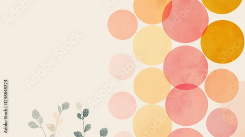  rows of orange, pink, and light yellow gradient circles photo