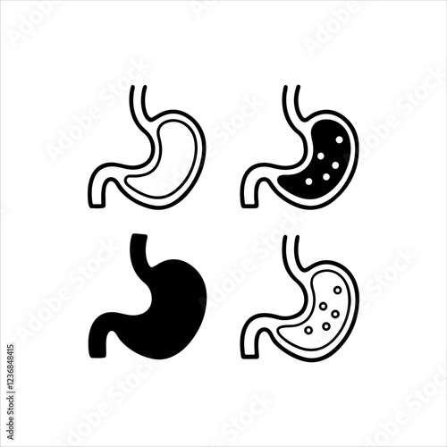 Set of human kidney icon silhouette vector flat illustration design on white background.