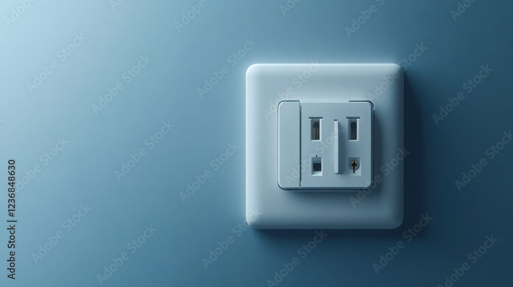 Modern White Electrical Outlet with USB Ports on Blue Wall Home Renovation Modern White Electrical Outlet with USB Ports on Blue Wall Home Renovation