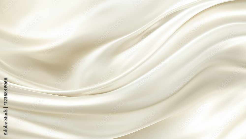 Fototapeta premium Elegant White Silk Satin Fabric Waves Abstract Background