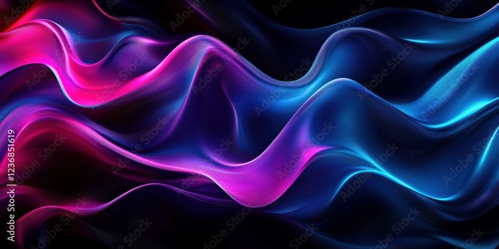 Smooth flowing waves in electric blue, magenta, and cyan, high-energy abstract digital design Smooth flowing waves in electric blue, magenta, and cyan, high-energy abstract digital design