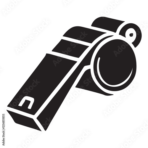 Crisp Black Silhouette Vector Illustration of a Whistle