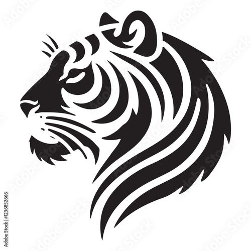 Tiger Head Silhouette Vector Illustration Design photo