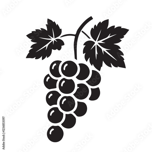 Grapes Silhouette Vector Illustration for Wine