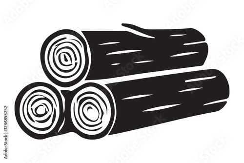 Logs Silhouette Vector Illustration for Firewood