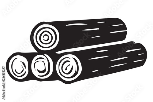Stack of Logs Silhouette Illustration Vector Graphic