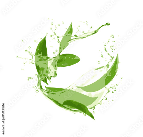green leaf with water drop