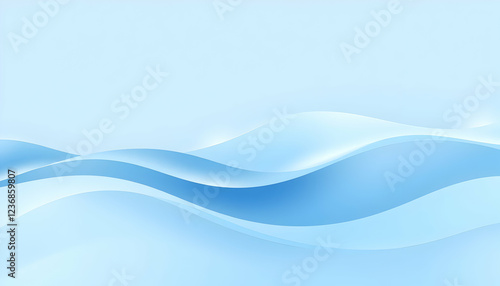 Abstract blue background, flowing wavy lines, glowing particles, sparkles, ethereal atmosphere, winter theme, digital art, shimmering effects, icy blue tones, dynamic swirls, magical snowflakes, light