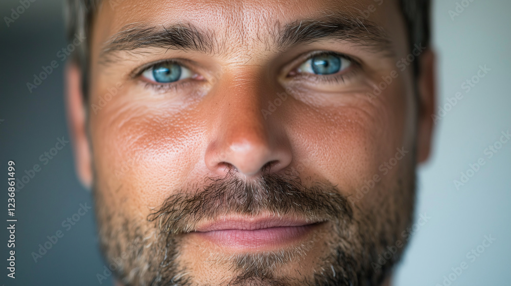 Obraz premium Strategic Thinker with Intense Look Facing the Camera
