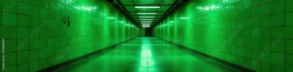 Emerald green subway tiles gleam on columns, vibrant corridor , design, tiles, vibrant Emerald green subway tiles gleam on columns, vibrant corridor , design, tiles, vibrant