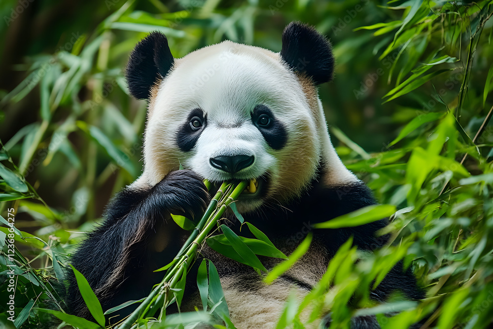 panda eating bamboo panda eating bamboo