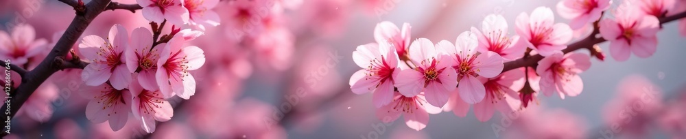 The blossoms are densely packed on the branches, overflowing, bloom The blossoms are densely packed on the branches, overflowing, bloom