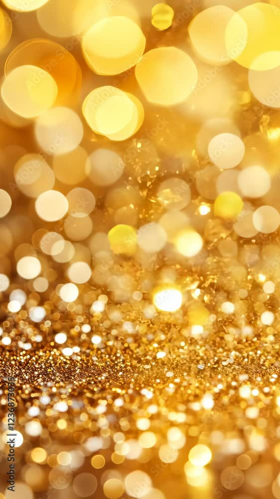 Sparkling Christmas holiday backdrop with golden glitter light bokeh, radiating festive warmth and magical shimmer for celebratory graphic designs. video vertical Sparkling Christmas holiday backdrop with golden glitter light bokeh, radiating festive warmth and magical shimmer for celebratory graphic designs. video vertical