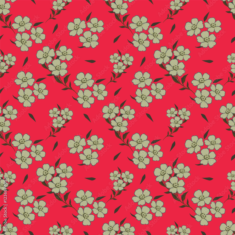 Fototapeta premium textile design with flower pattern image