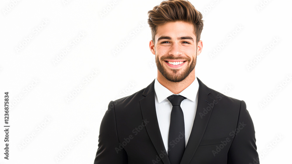 Professional male model in business attire - bright studio portrait Professional male model in business attire - bright studio portrait